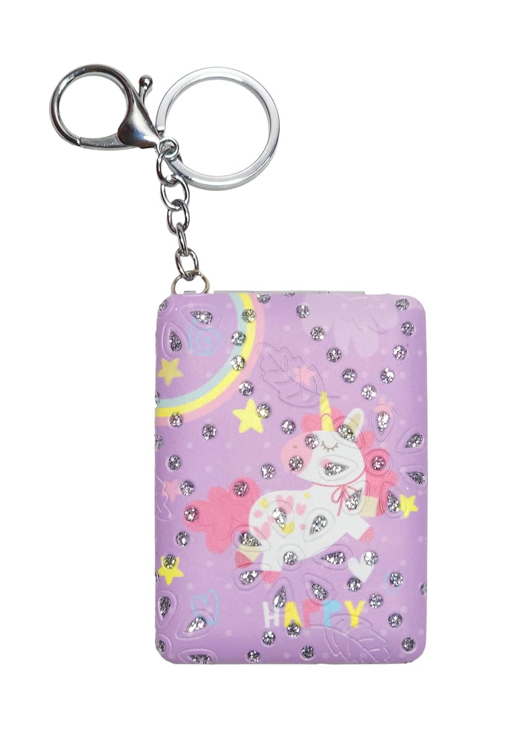 Small square mirror with a colourful unicorn print and a secure keychain, perfect for little girls to carry easily .
www.usmile.toys